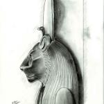 Sekhmet Statue Concept Sketch Head Profile