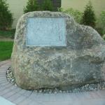 Granite Boulder with new recess to receive owner's plaque, done on site. Gateway Technical College, Racine, WI