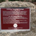 Final Plaque installed on Granite Boulder -  Gateway Technical College, Racine, WI.