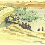 Knocked-out Tank Watercolor