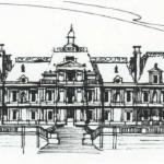 Ink Sketch of French Chateau
