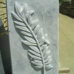 Limestone Book Monument - Detail of Raised Relief Carving. All the background must be removed & smoothed for this beautiful effect.