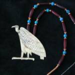 Egyptian Chased Gold Vulture Pendant Amulet
