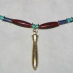 Egyptian Gilt Wood Papyrus Charm Amulet