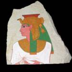 Egyptian Painted Limestone Ostracon