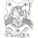 Armorial Bearings of a Sea unicorn rampant & reargardant