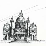 Ink Sketch of Karlskirche - Vienna